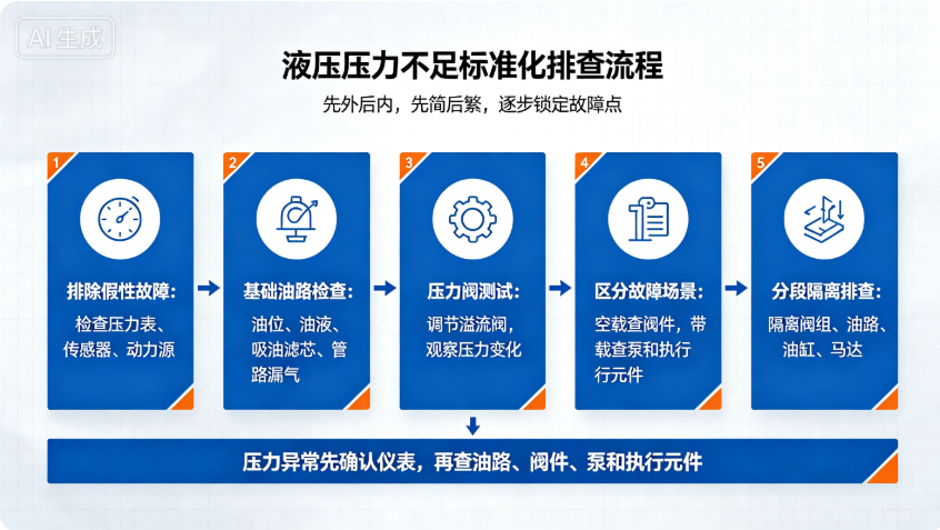 液压压力不足排查流程