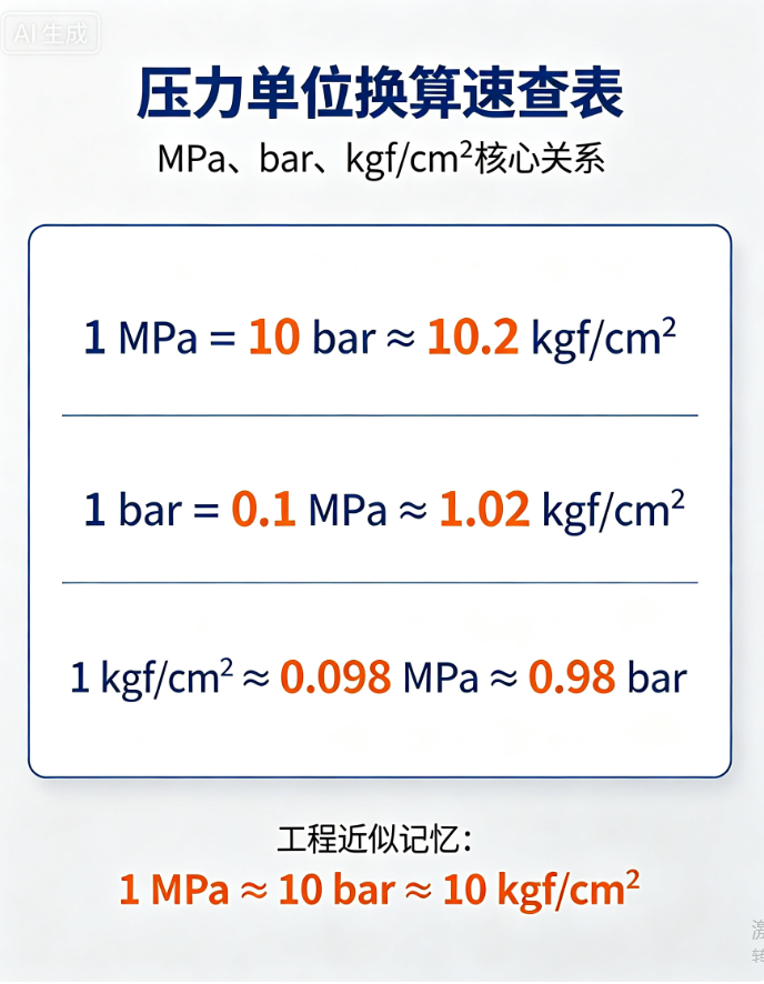 液压压力换算单位