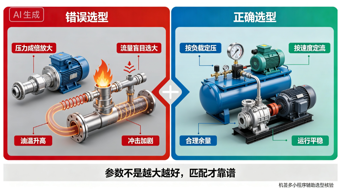 液压选型错误与正确参数对比