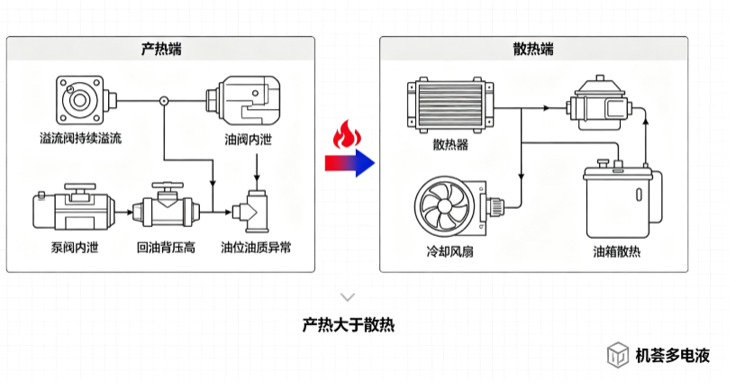 液压系统高温发热故障排查 - 机荟多电液