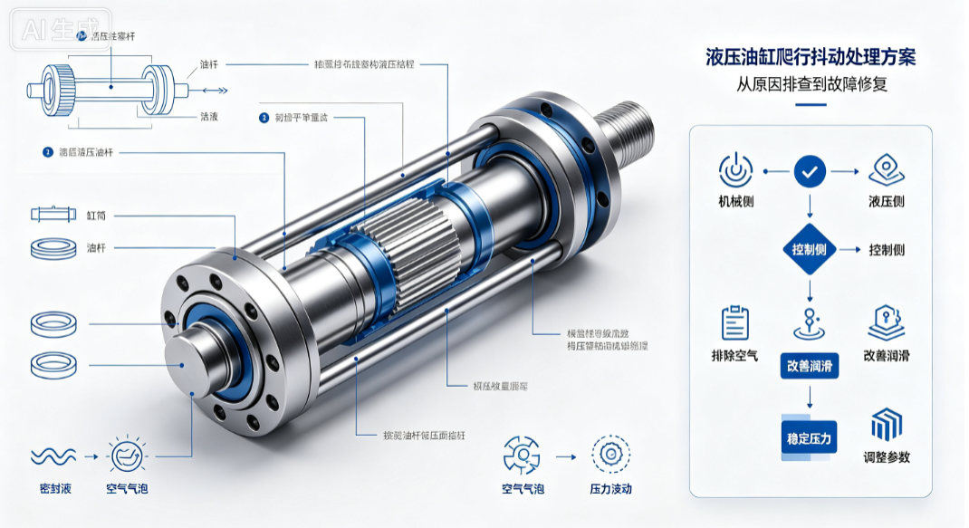 液压油缸爬行抖动
