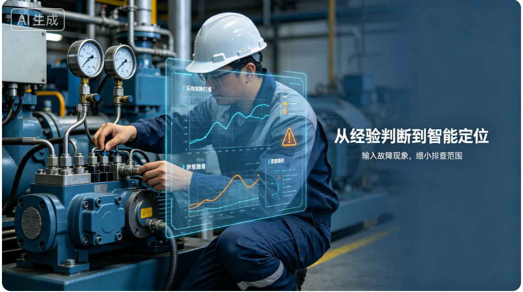 液压现场人工排查液压设备实拍