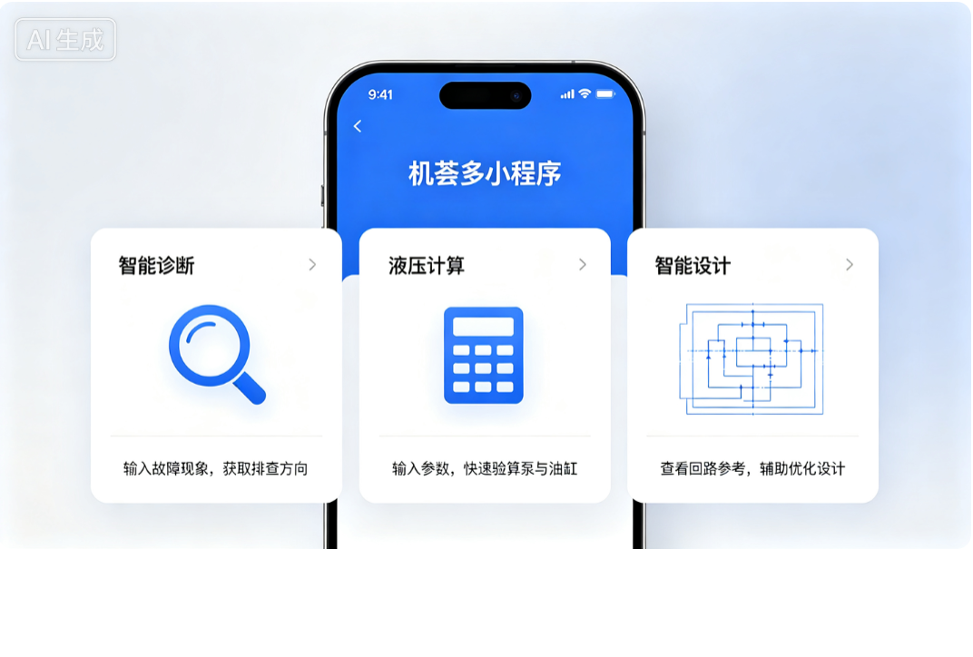 荟多小程序，液压智能诊断、液压计算、智能设计，服务液压维修与设计人员
