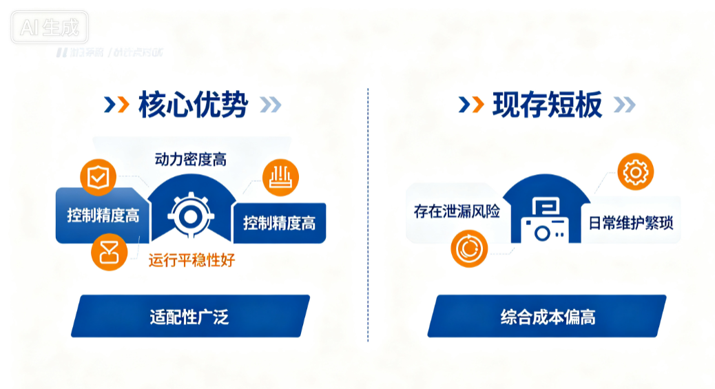 液压系统优缺点对比信息图