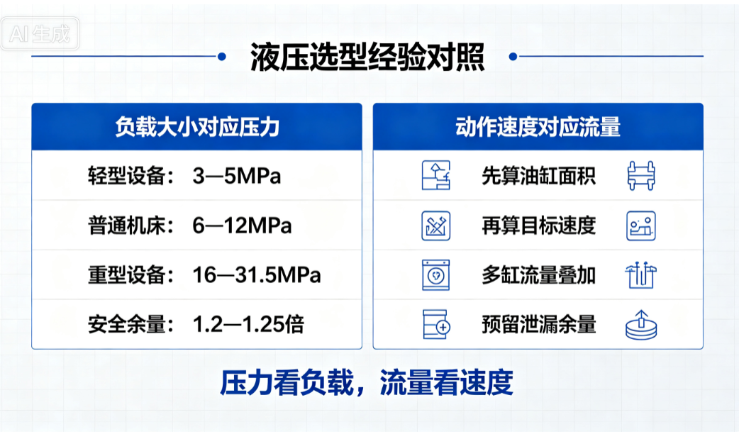 液压系统压力流量怎么算