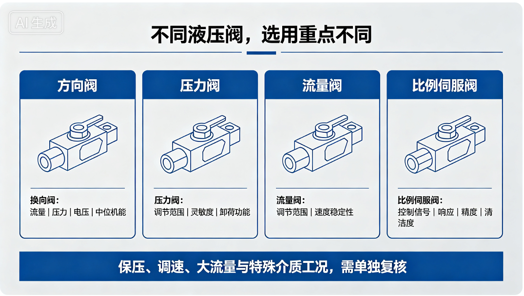 不同液压阀